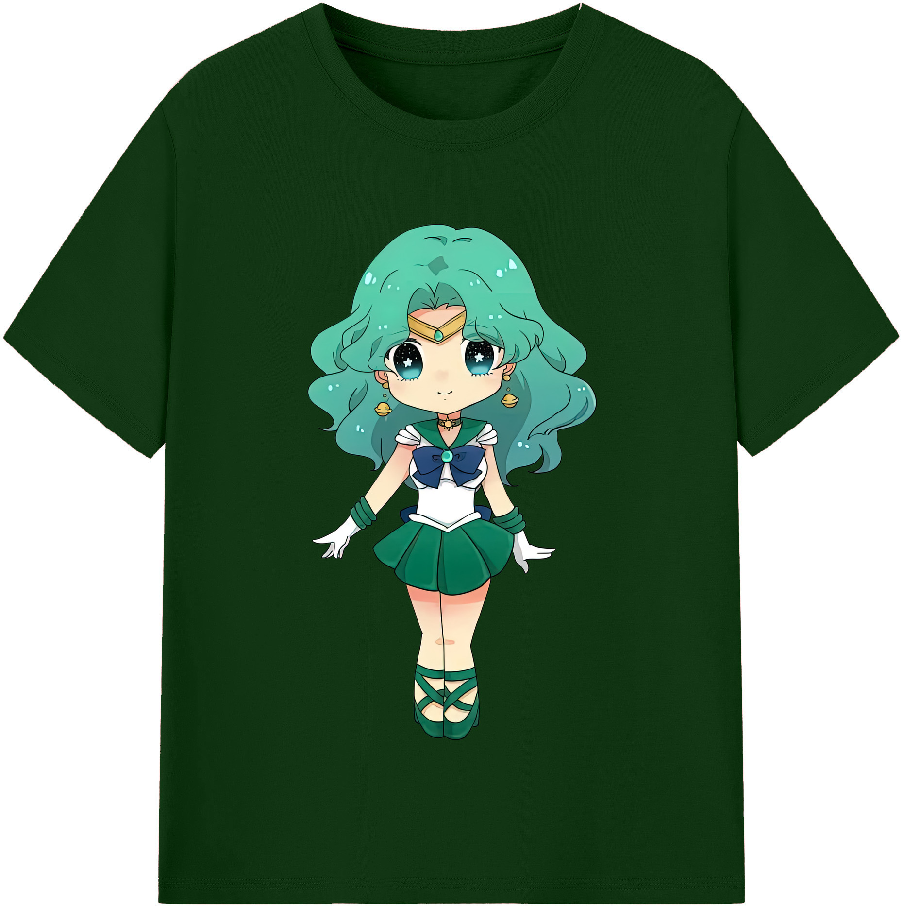 （画像用） 美少女戦士セーラームーン 海王 みちる（かいおう みちる） Sailor Moon Kaiou Michiru 綿100％半袖Tシャツ（フロントプリント）